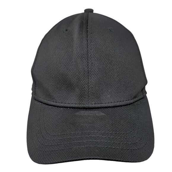 Athletic Works Fitted Hat Black Large/XL Solid Vent Holes Blank 6 Panel - Picture 1 of 8